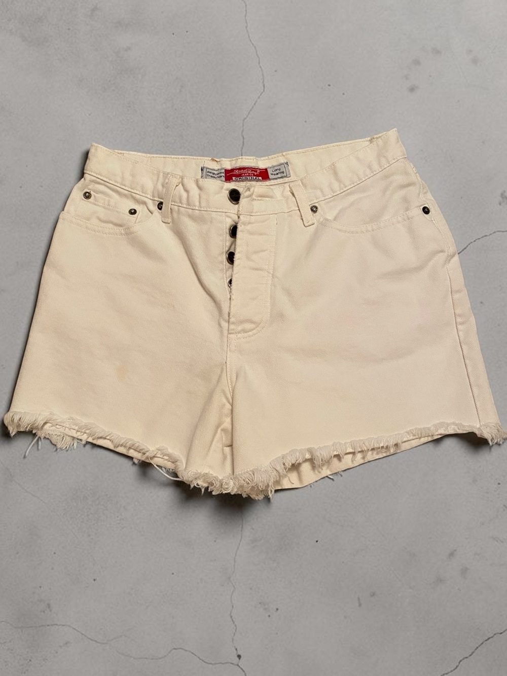 Road Rags Jean Co. Women's White Denim Shorts, Size Medium, Cute!